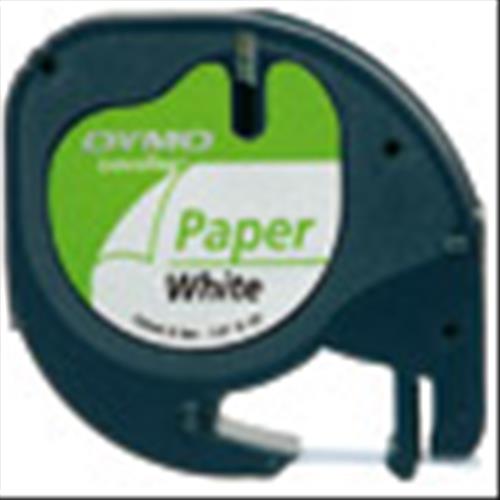 ORIGINALE DYMO Nastro Nero su bianco S0721520 LetraTAG LetraTAG banda di carta, 12mm x 4m mod.  S0721520 LetraTAG EAN 5411313912204